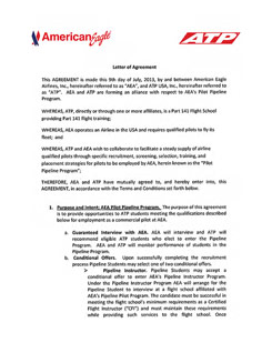 American Eagle / Envoy Air Pilot Hiring Letter of Agreement (PDF)