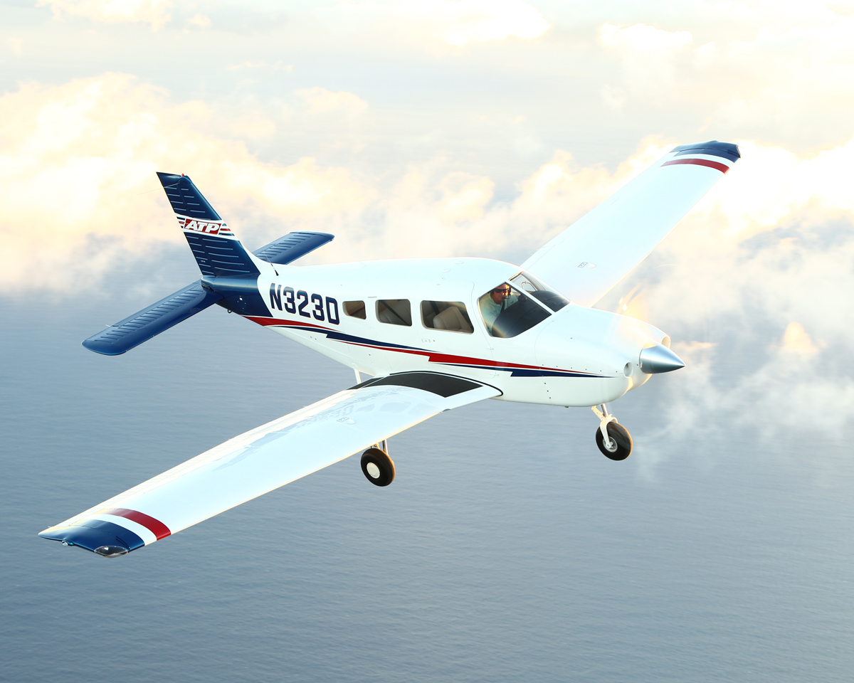 ATP Flight School Piper Archer training aircraft in flight