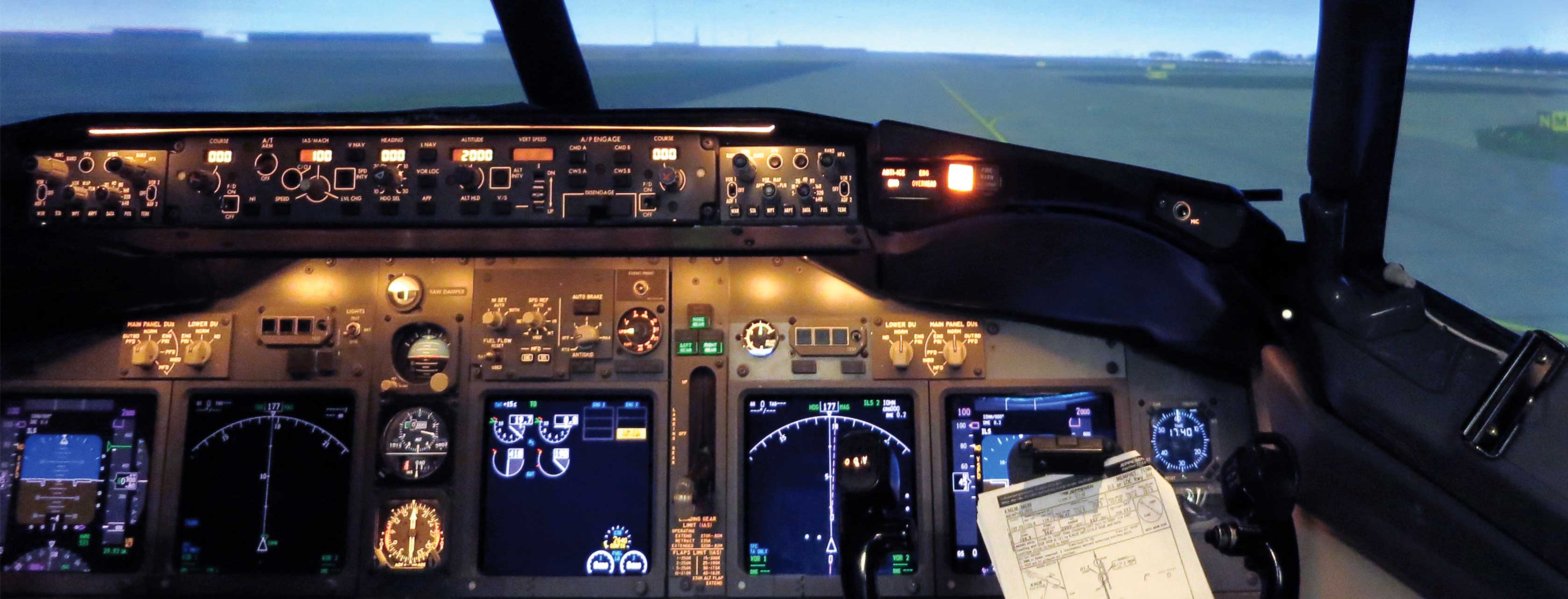 Interior of a Boeing 737 simulator