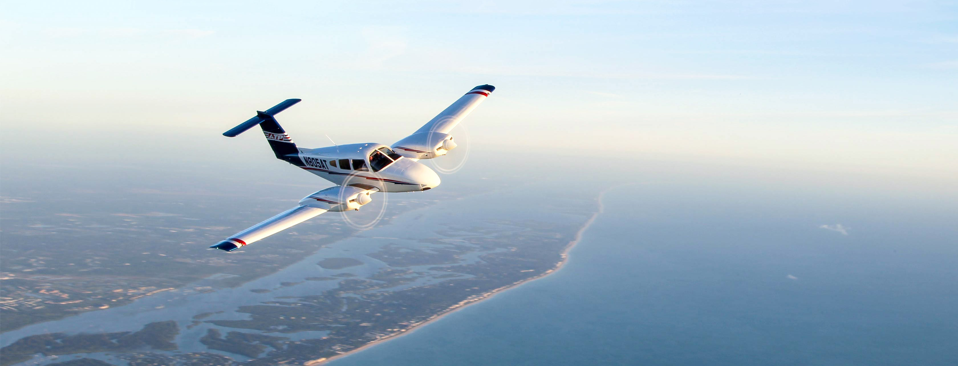 Learn to fly in the multi-engine Piper Seminole at ATP Flight School
