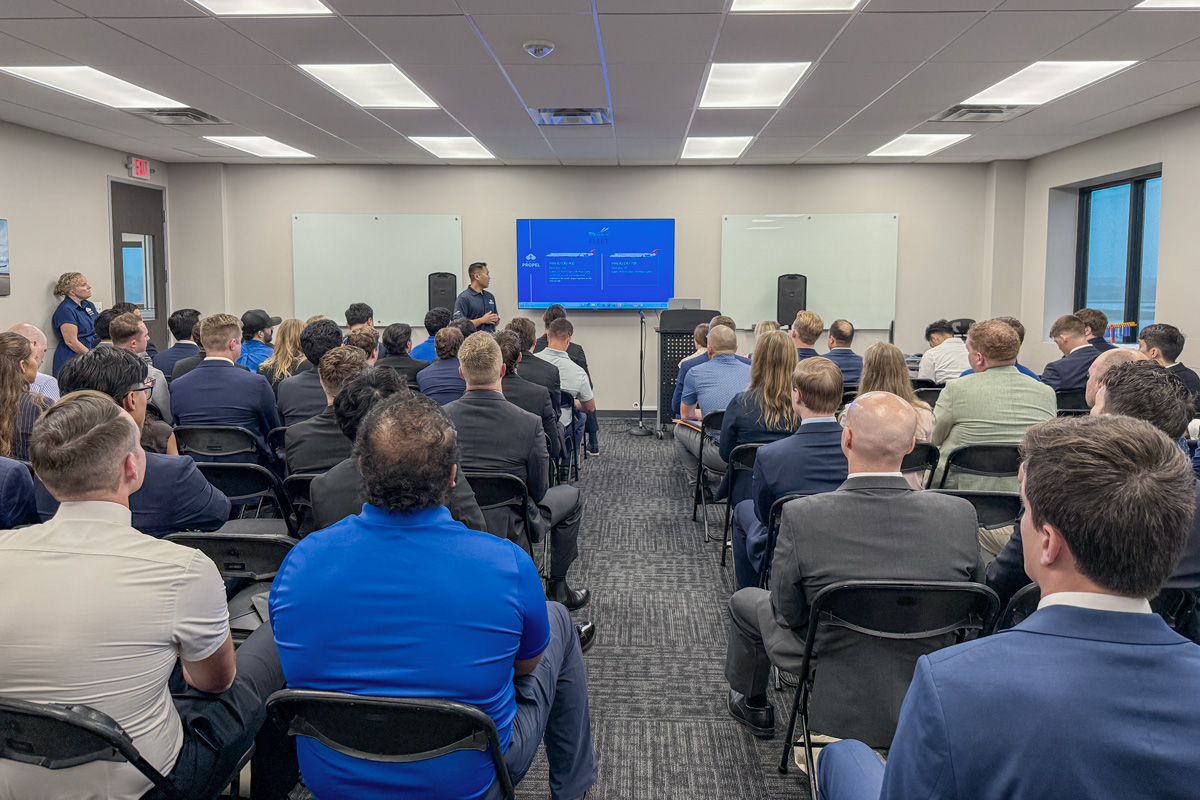 Attendees listen to a Propel career program presentation at the 2026 ATP Career Expo.