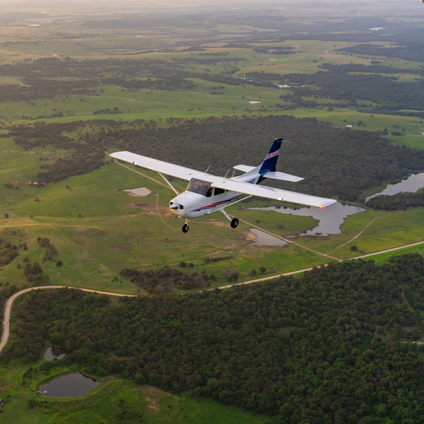 ATP Flight School Cessna Skyhawk training aircraft in flight