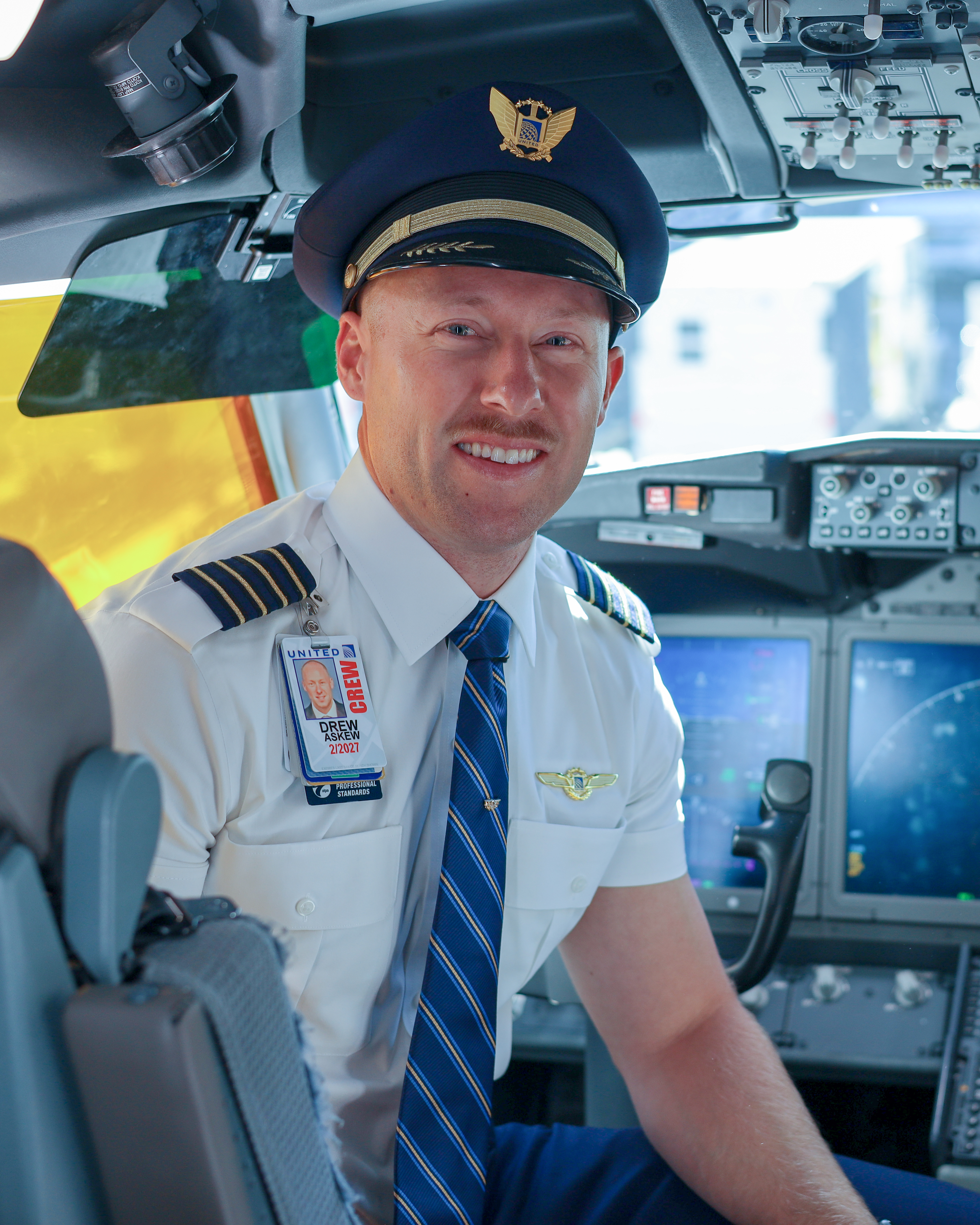Airline pilots in the cockpit
