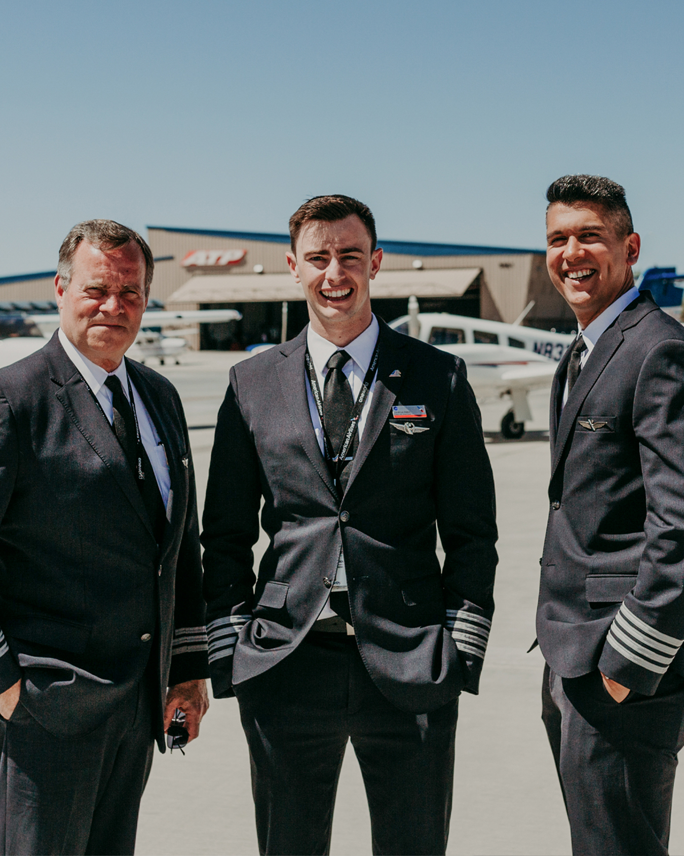 Airline pilots on tarmac